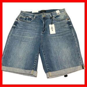 NWT! JUDY BLUE BERMUDA SHORTS,MEDIUM BLUE DENIM, HIGH WAIST, NON DISTRESSED 
2XL